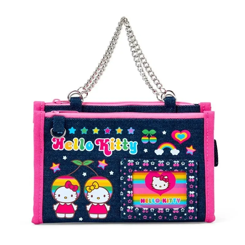 Hello Kitty Heisei Heart mini denim sminkepung med speil