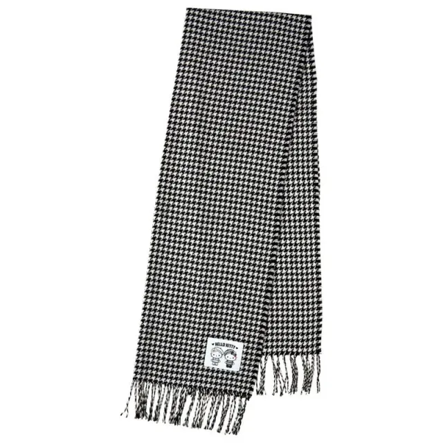 Hello Kitty Knit Scarf Monochrome Birthday Twins strikket skjerf svart hvitt