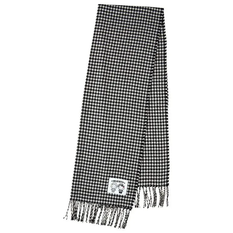 Hello Kitty Knit Scarf Monochrome Birthday Twins strikket skjerf svart hvitt