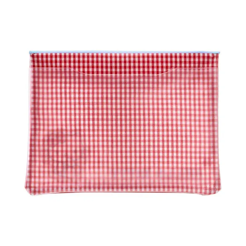 Hello Kitty Gingham Flat Pouch flatmappe rutete