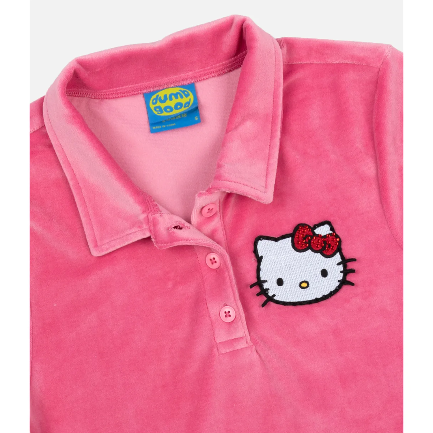 Hello Kitty x Dumbgood Velour Cropped Polo 50th Anniv. polotopp multi