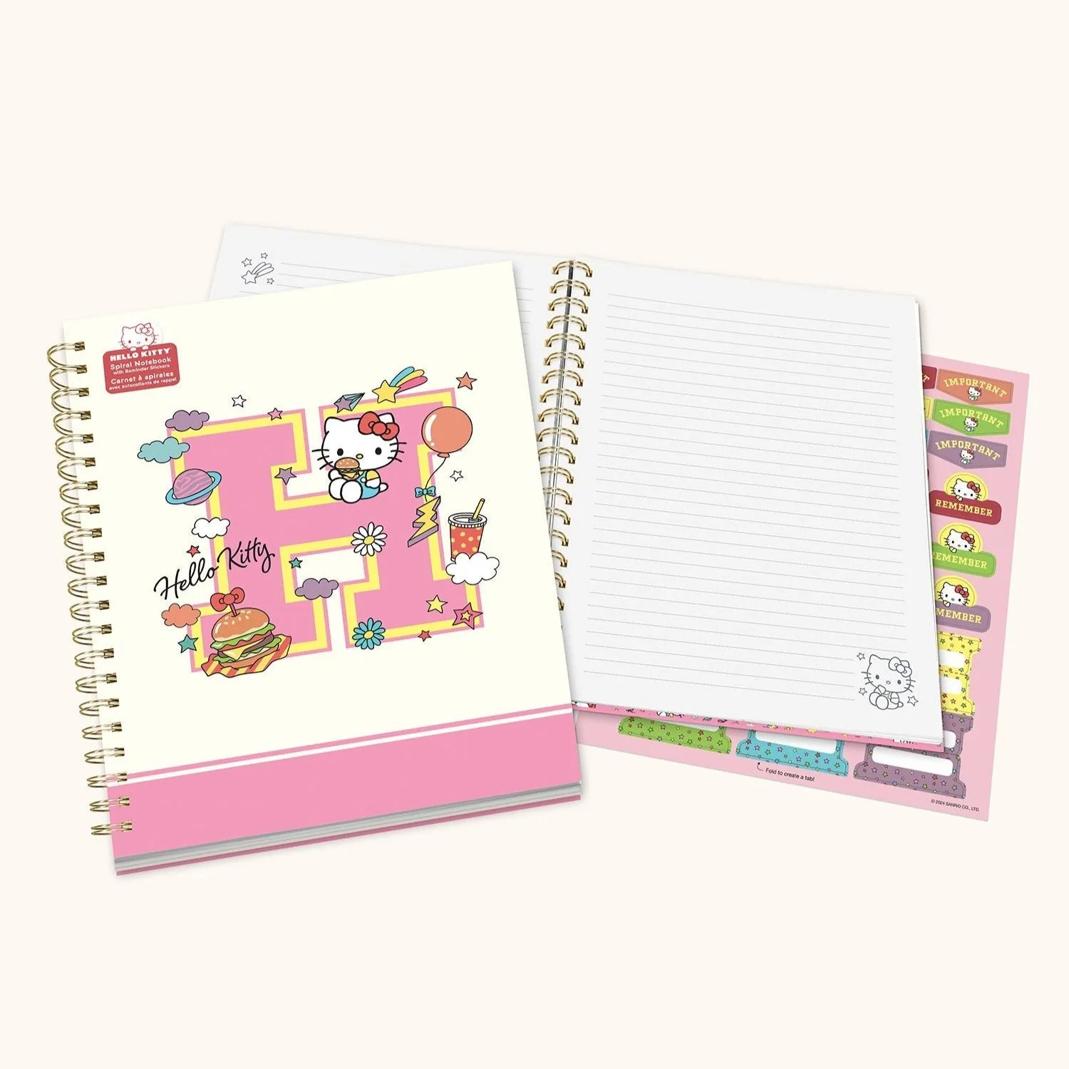 Hello Kitty x Studio Oh! College Letters spiralnotatbok ekstra stor