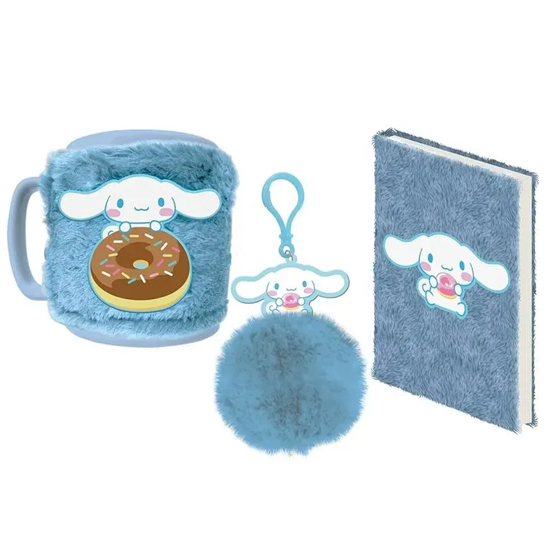 Neo Tokyo Sanrio Cinnamoroll Fuzzy Gift Set gavesett notatbok nøkkelring kopp 440 ml