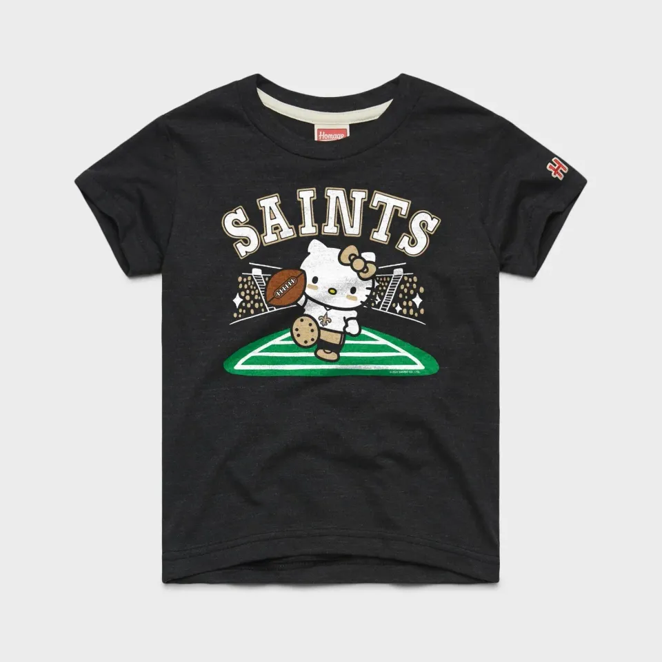 Hello Kitty x New Orleans Saints Touchdown Tee ungdoms-T-skjorte kullgrå