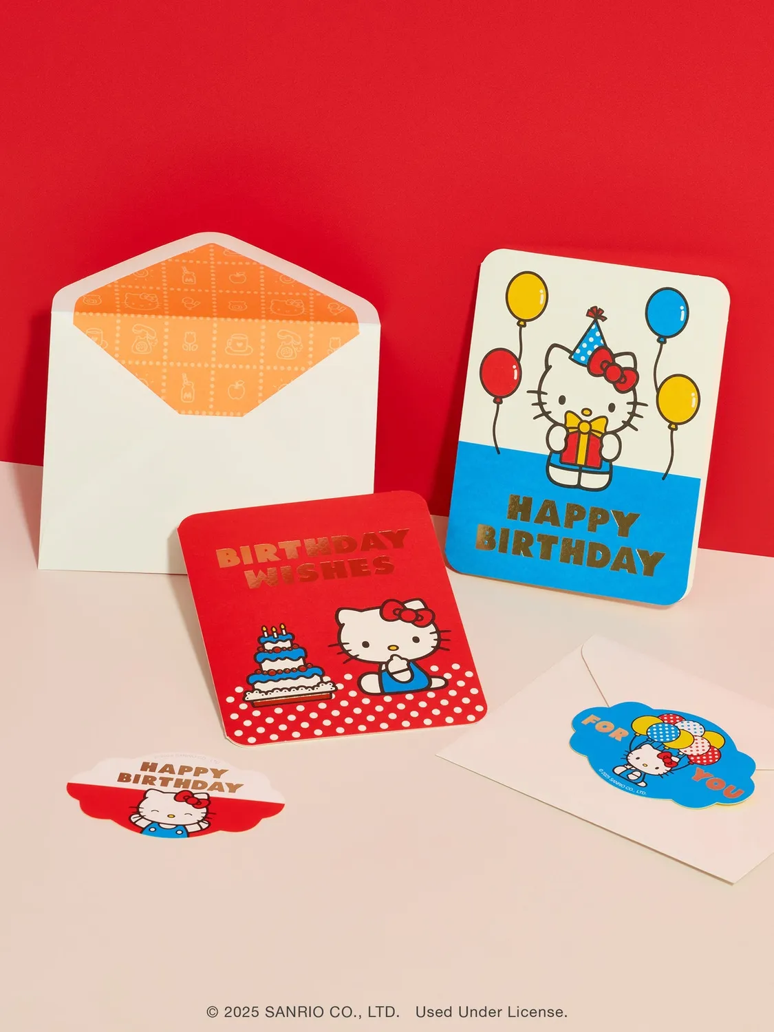 Hello Kitty x Studio Oh! Retro Red Happy Birthday Deluxe Greeting Card bursdagskort