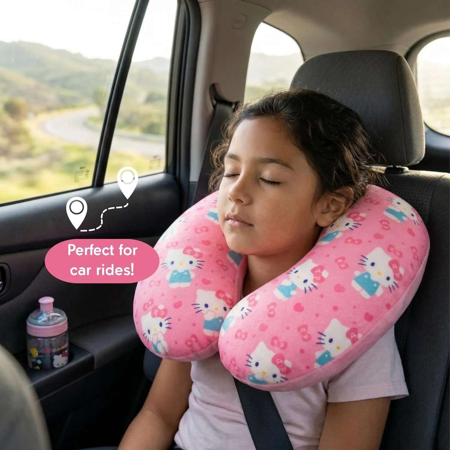 Hello Kitty Travel Neck Pillow nakkepute Bows & Hearts ergonomisk