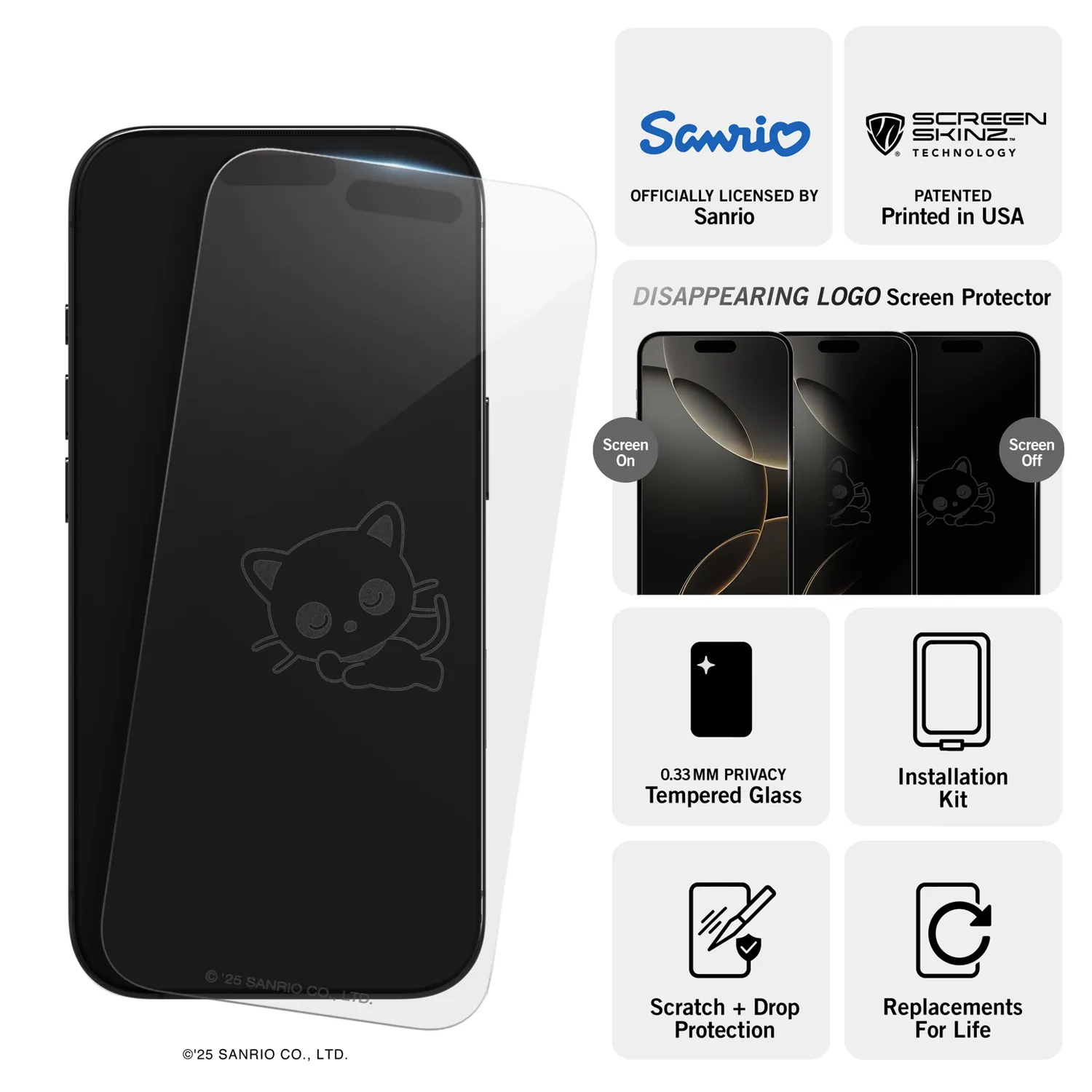 Hello Kitty Chococat x Screen Skinz Sleepy iPhone skjermbeskytter