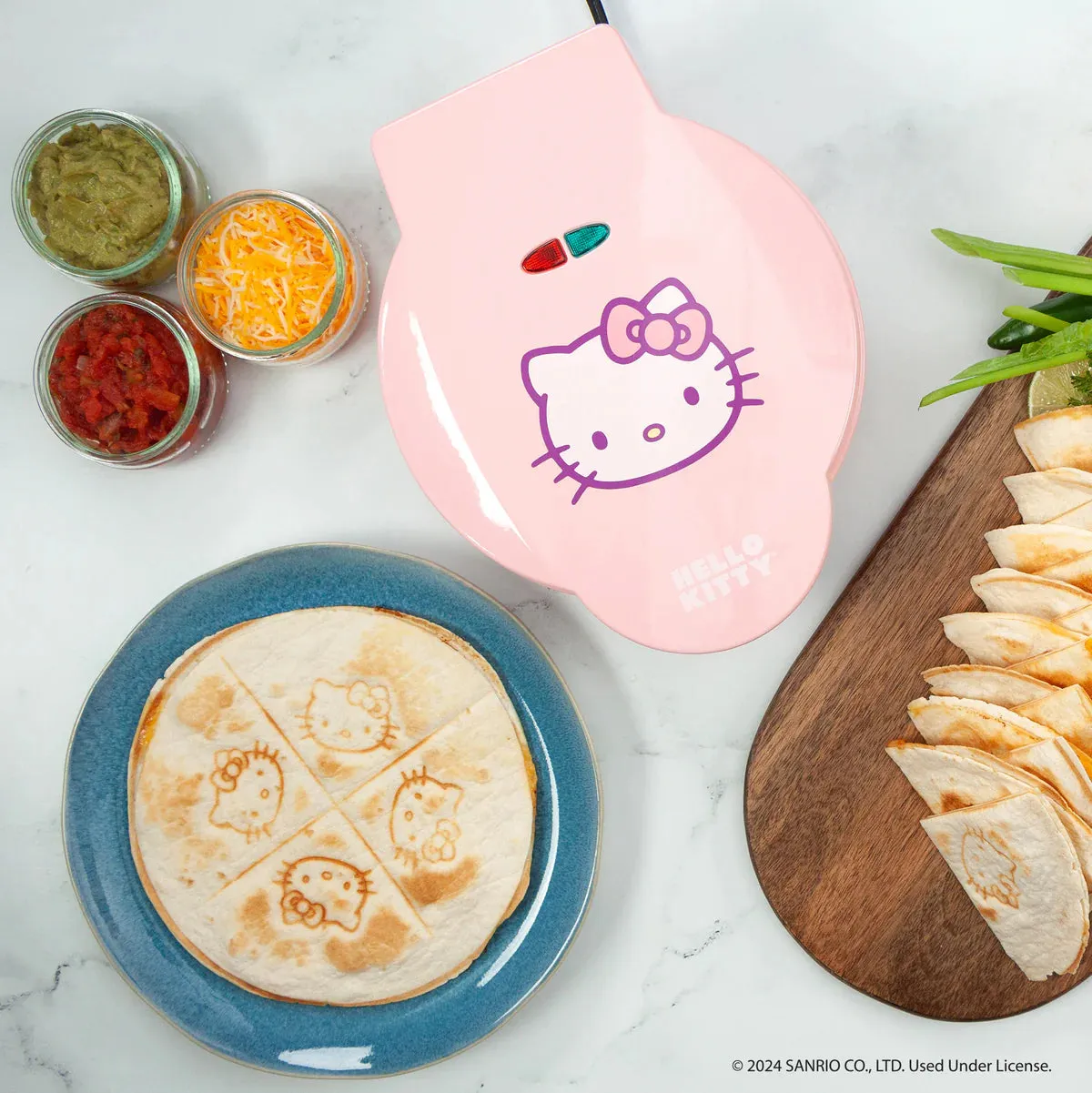 Hello Kitty Quesadilla Maker elektrisk quesadillajern 120 V non-stick