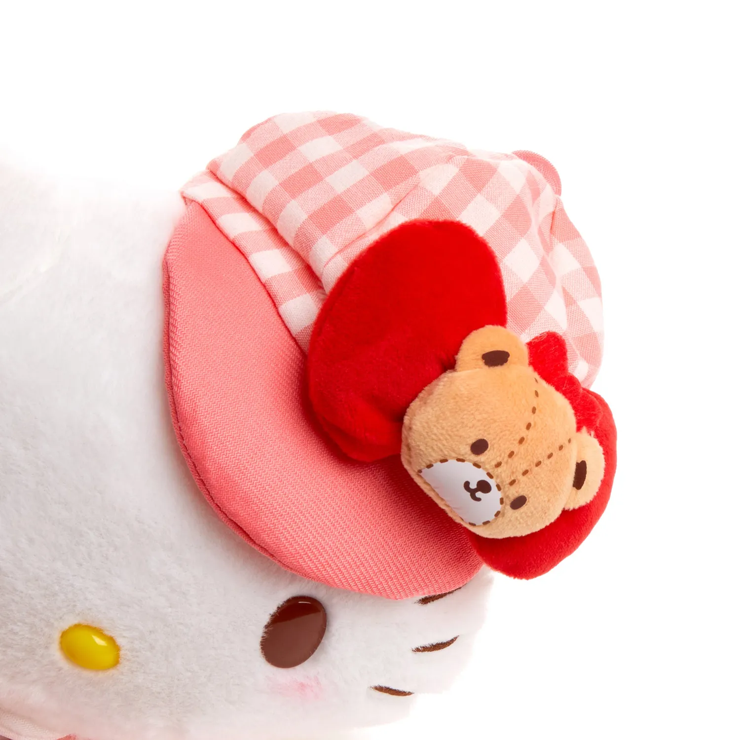 Hello Kitty Gingham Cap 8-tommers plysjbamse rutete antrekk