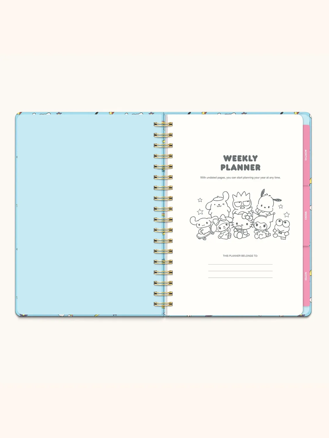 Hello Kitty and Friends x Studio Oh! College Letters Tri-Tab Planner planlegger
