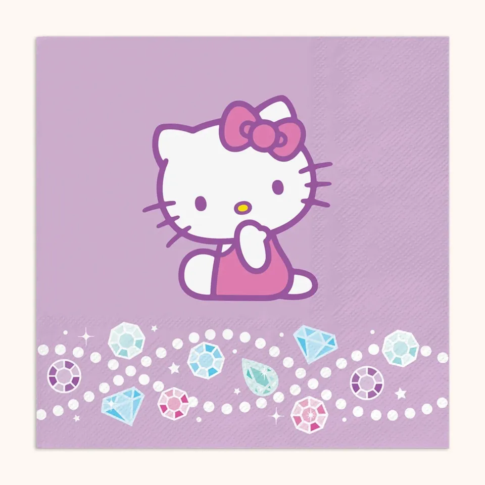 Hello Kitty x Studio Oh! Bejeweled lunsjservietter 16-pakning folie