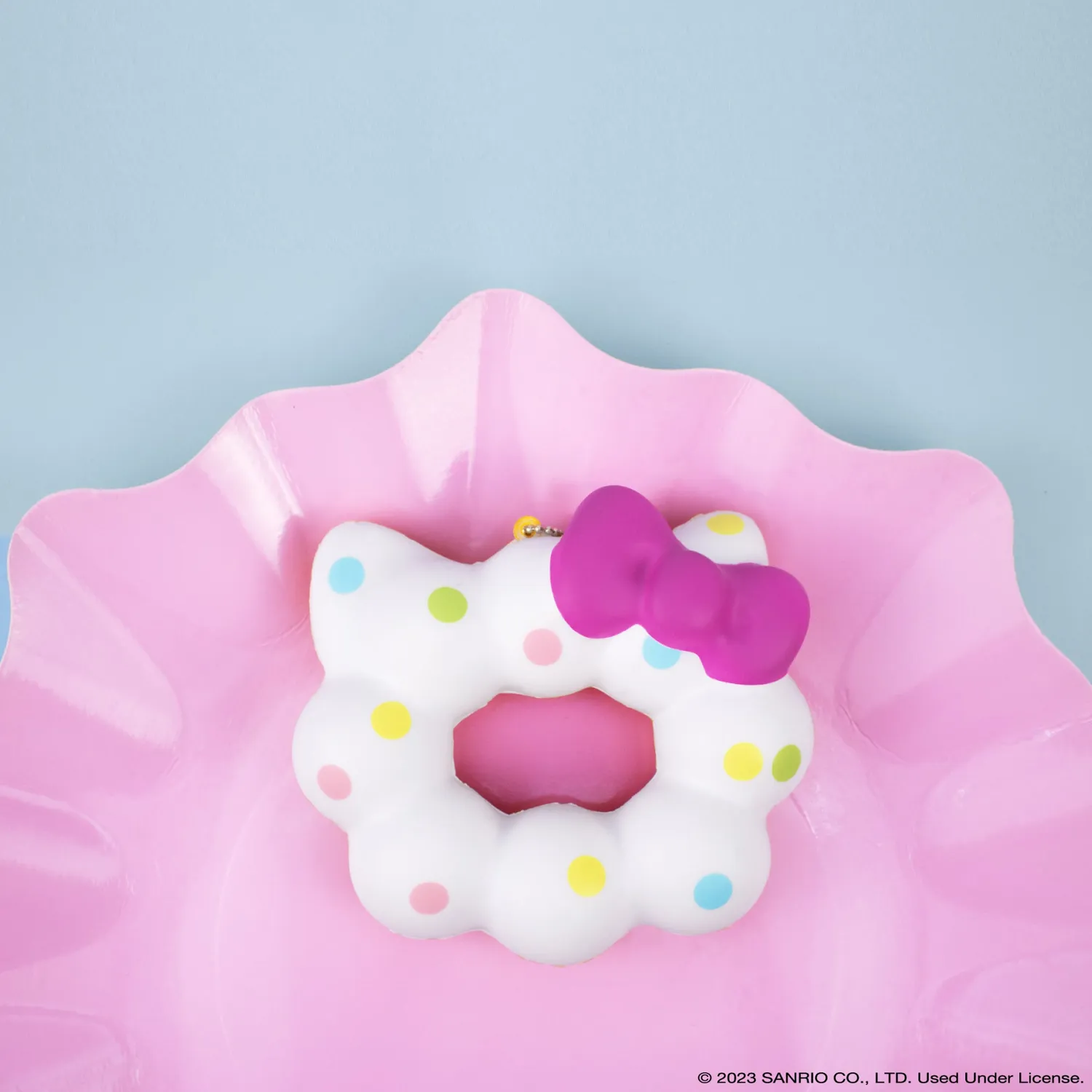 Hello Kitty Mochi Donut Squishy nøkkelring Rainbow
