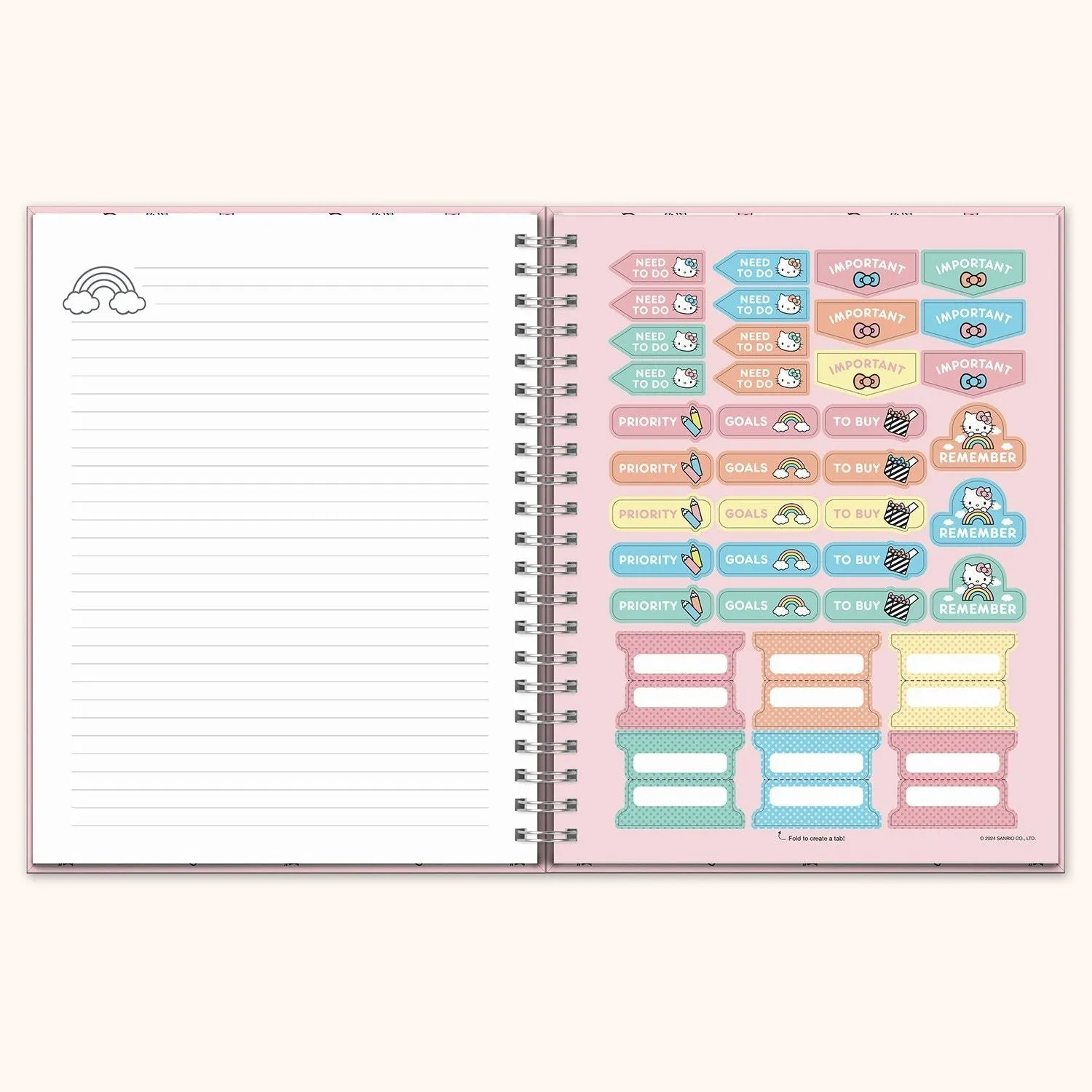 Hello Kitty x Studio Oh! Classic Pink spiralnotatbok ekstra stor