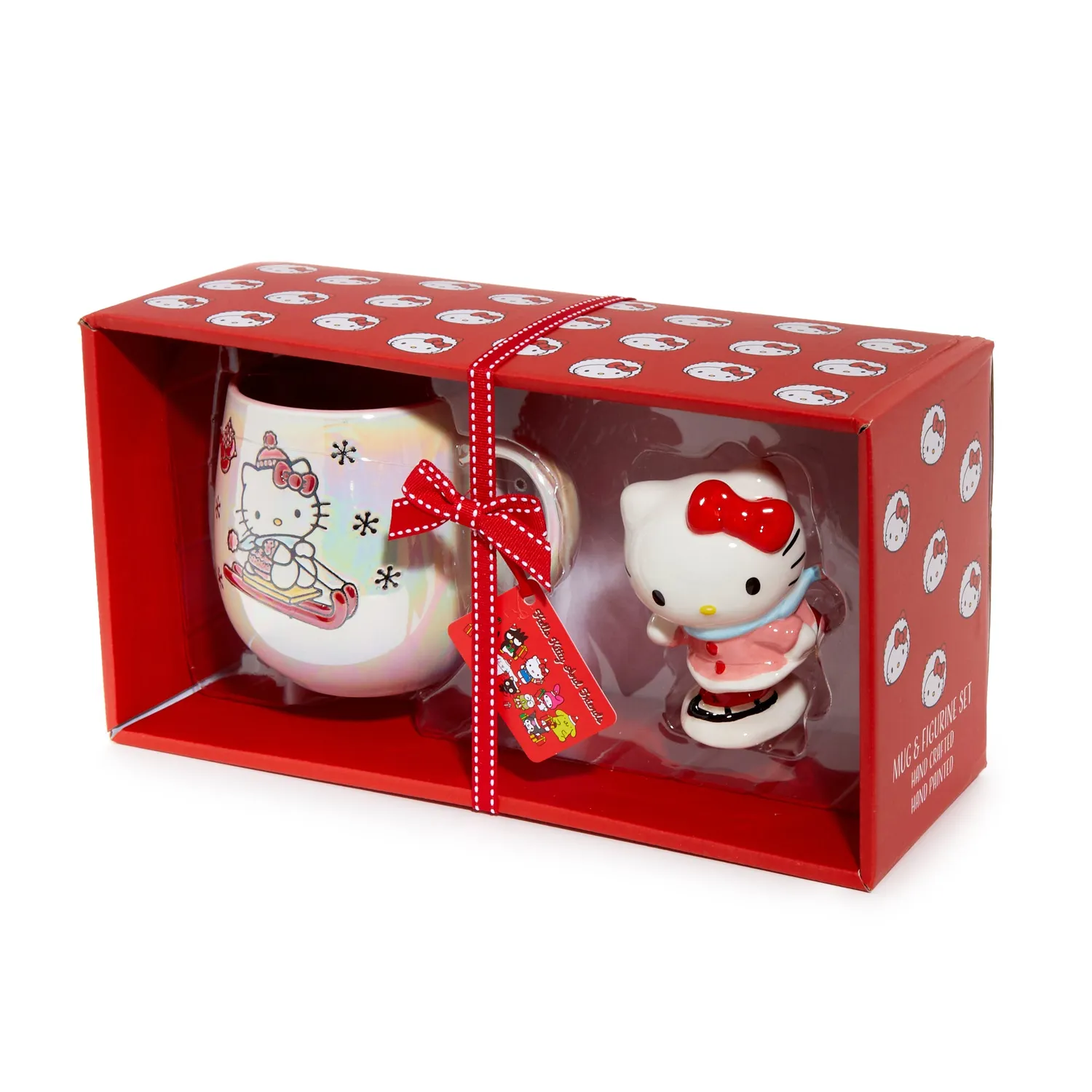 Hello Kitty Holiday Ski keramikkrus og figur – 2 deler