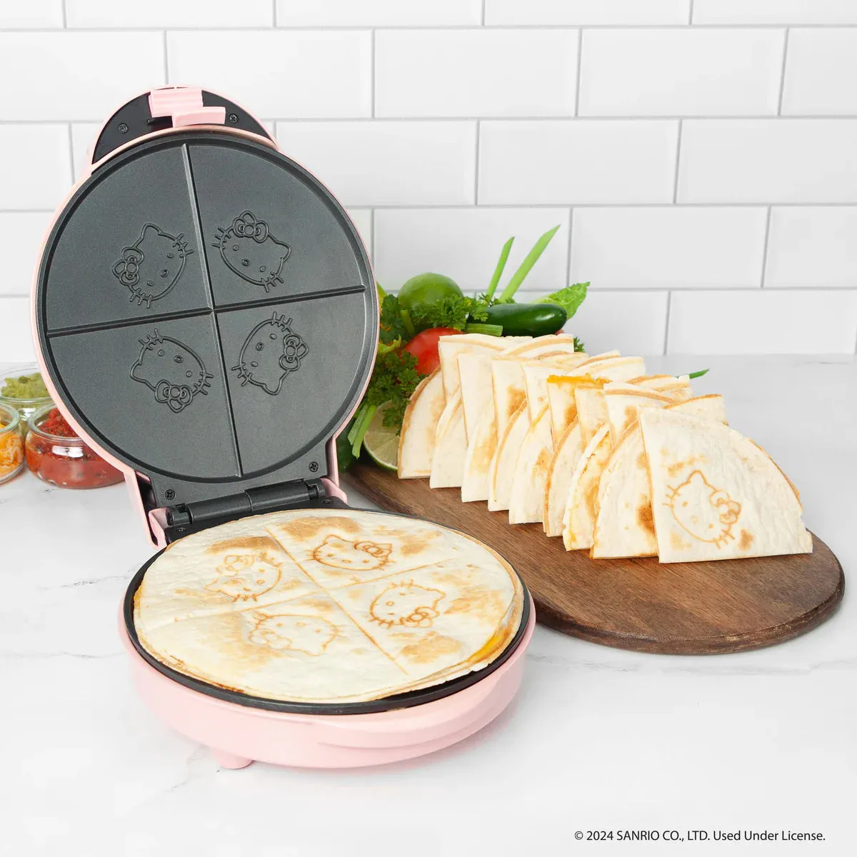 Hello Kitty Quesadilla Maker elektrisk quesadillajern 120 V non-stick