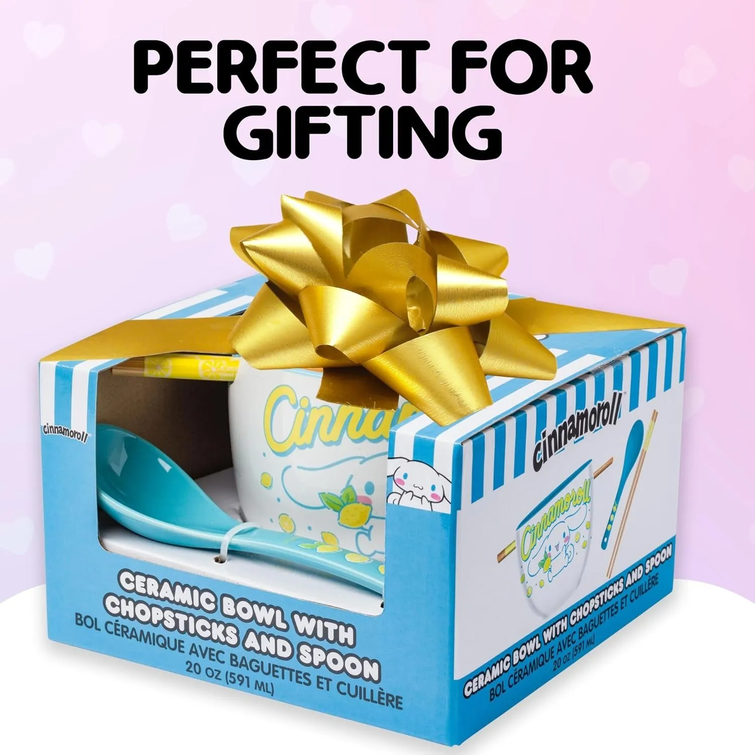 Cinnamoroll keramisk ramenbolle med spisepinner og skje sitron