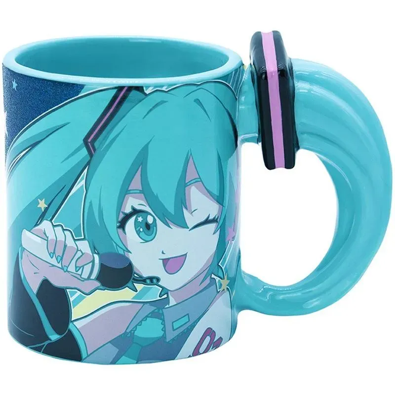 Vocaloid Hatsune Miku krus 460 ml med 3D-hank
