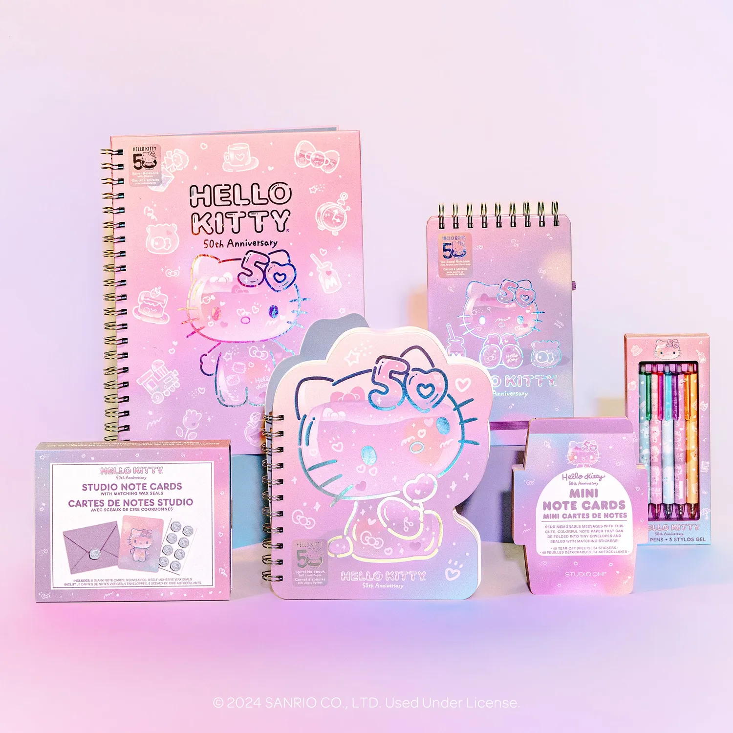 Hello Kitty x Studio Oh! 50th Anniversary kortsett 25 deler holografisk