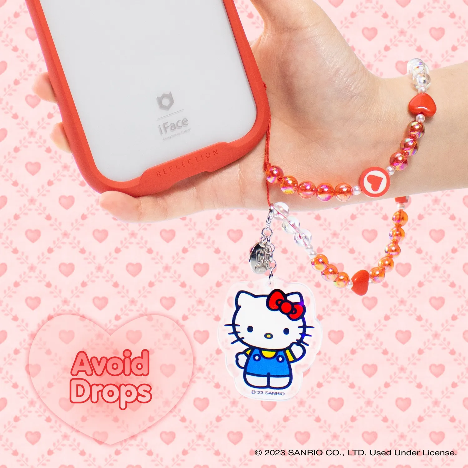 Hello Kitty Beaded Charm mobilstropp med perler
