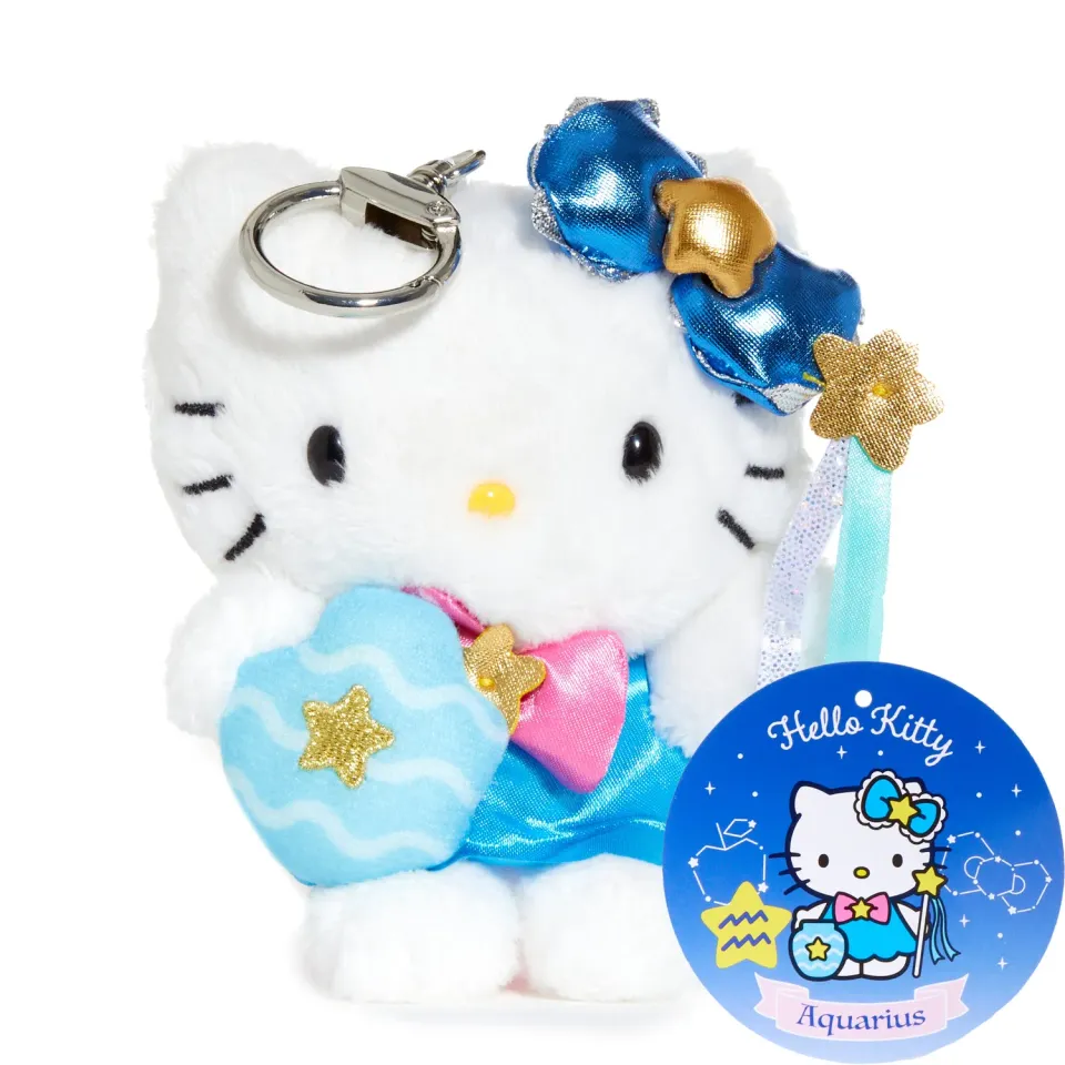 Hello Kitty Zodiac Series Aquarius Plush Keychain nøkkelring vannmann 2025
