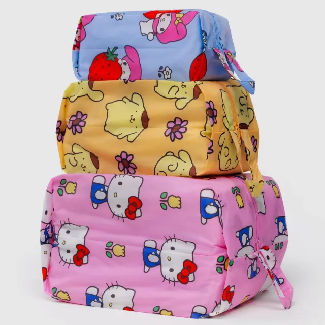 Hello Kitty and Friends x Baggu 3-pakning zip-poser frukt og blomster