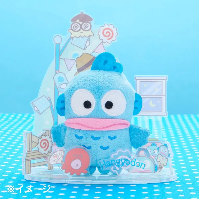 Hello Kitty Nuikatsu Plushie Life Hangyodon Mini Plush & Acrylic Stand Set kosedyrsett