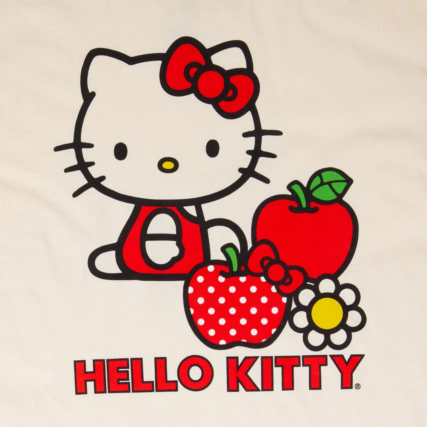Hello Kitty Classic Apples T-skjorte Tofu XS–XL bomull