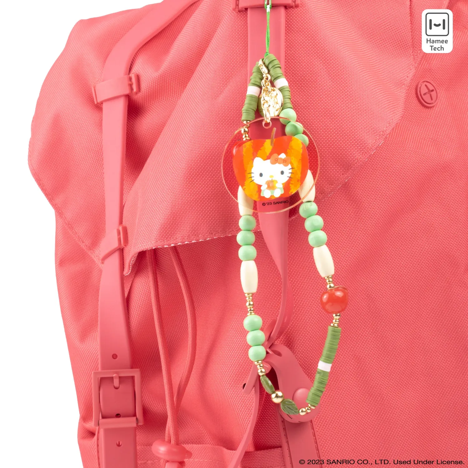 Hello Kitty Hamee Apple Beaded Charm mobilstropp med epleperler