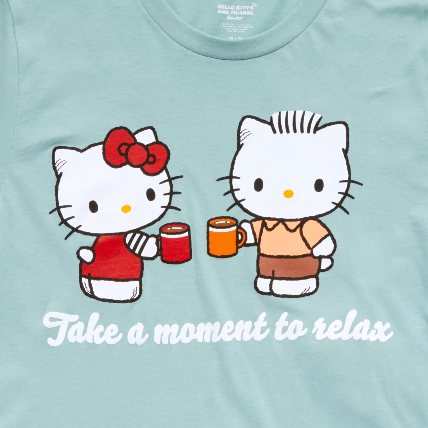 Hello Kitty & Dear Daniel Take A Moment To Relax T-skjorte lys grønn voksen