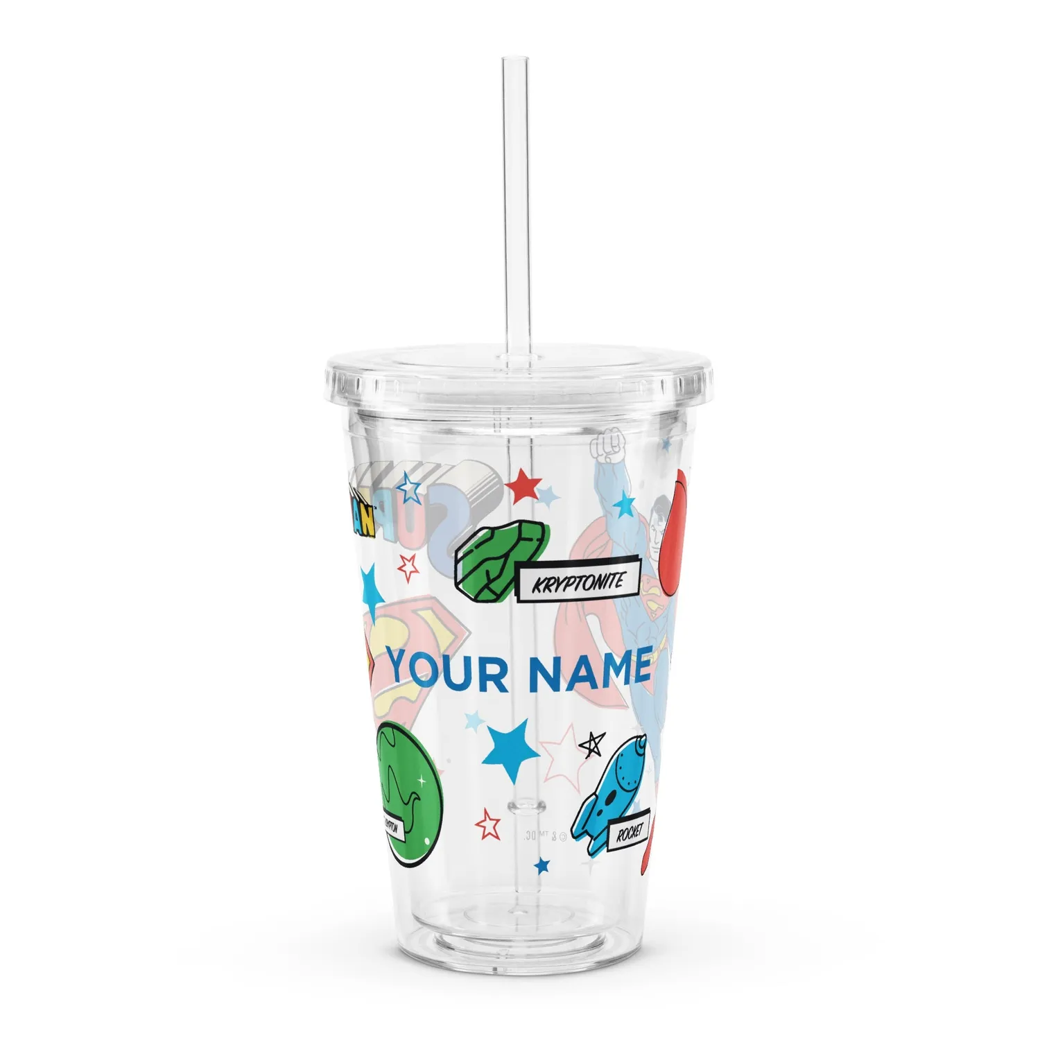 Batman Superman personlig plastkopp 590 ml dobbeltvegget