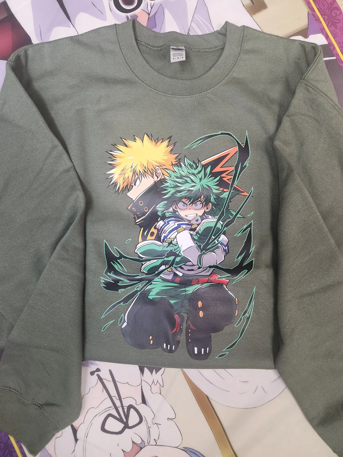 Anitaku Fire and Might Crewneck genser Small bomullsblanding