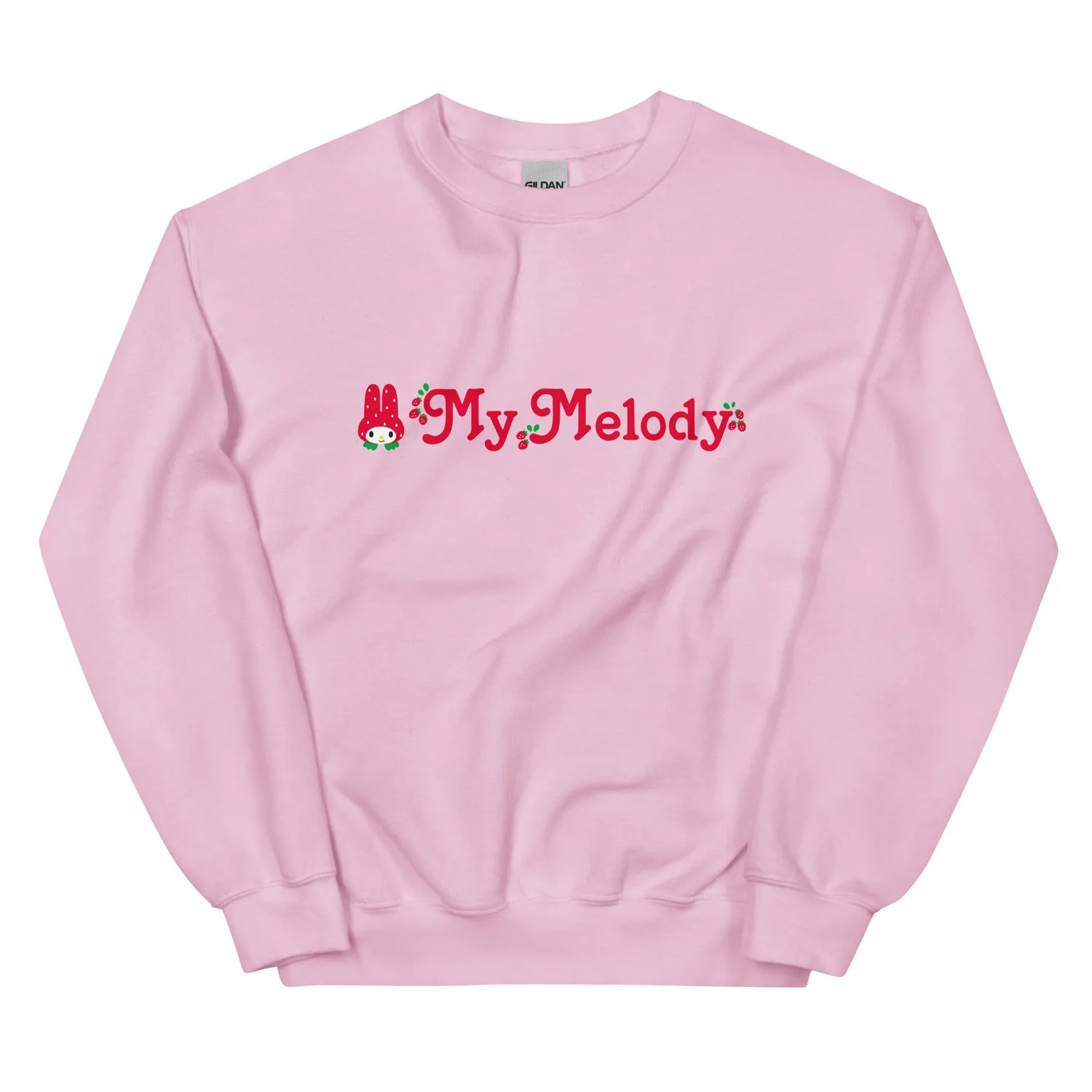 Hello Kitty My Melody Strawberry Logo Classic Crewneck collegegenser svart