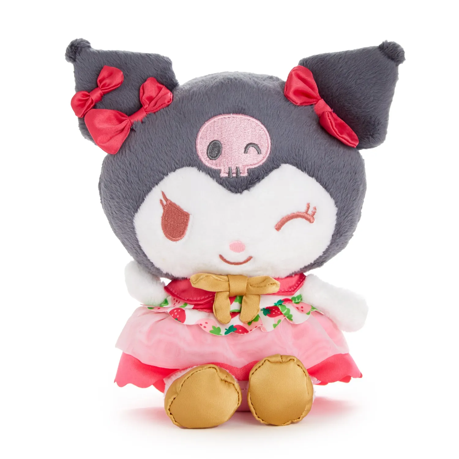Hello Kitty Strawberry News 50th Anniversary Kuromi 8" Plush bamse