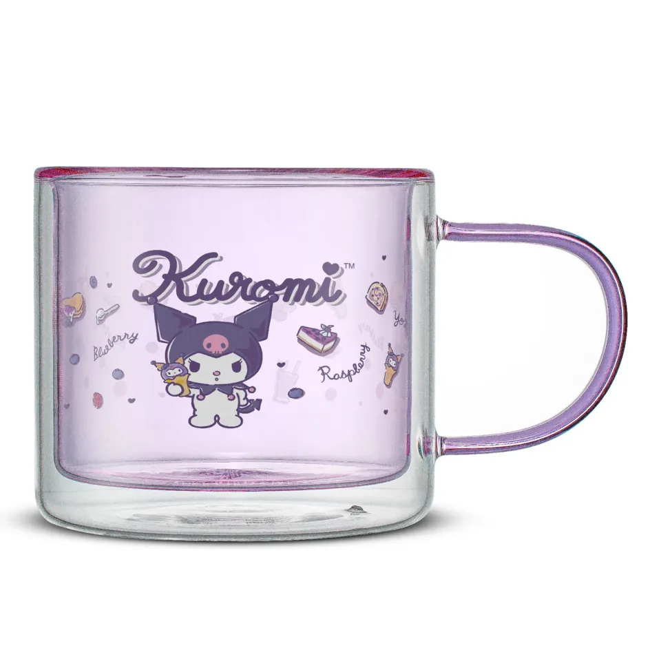 Hello Kitty Kuromi dobbeltvegget kaffekopp i borosilikatglass 400 ml