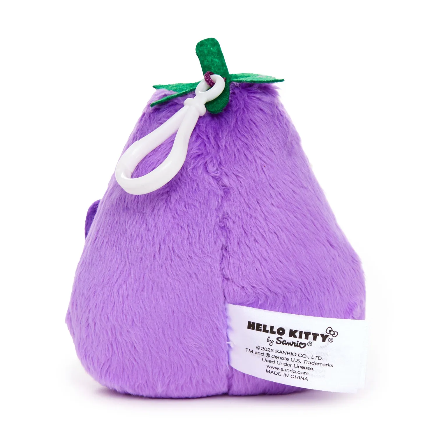 Hello Kitty Eggplant Plush Mascot Clip kosedyrklype aubergine 4 tommer