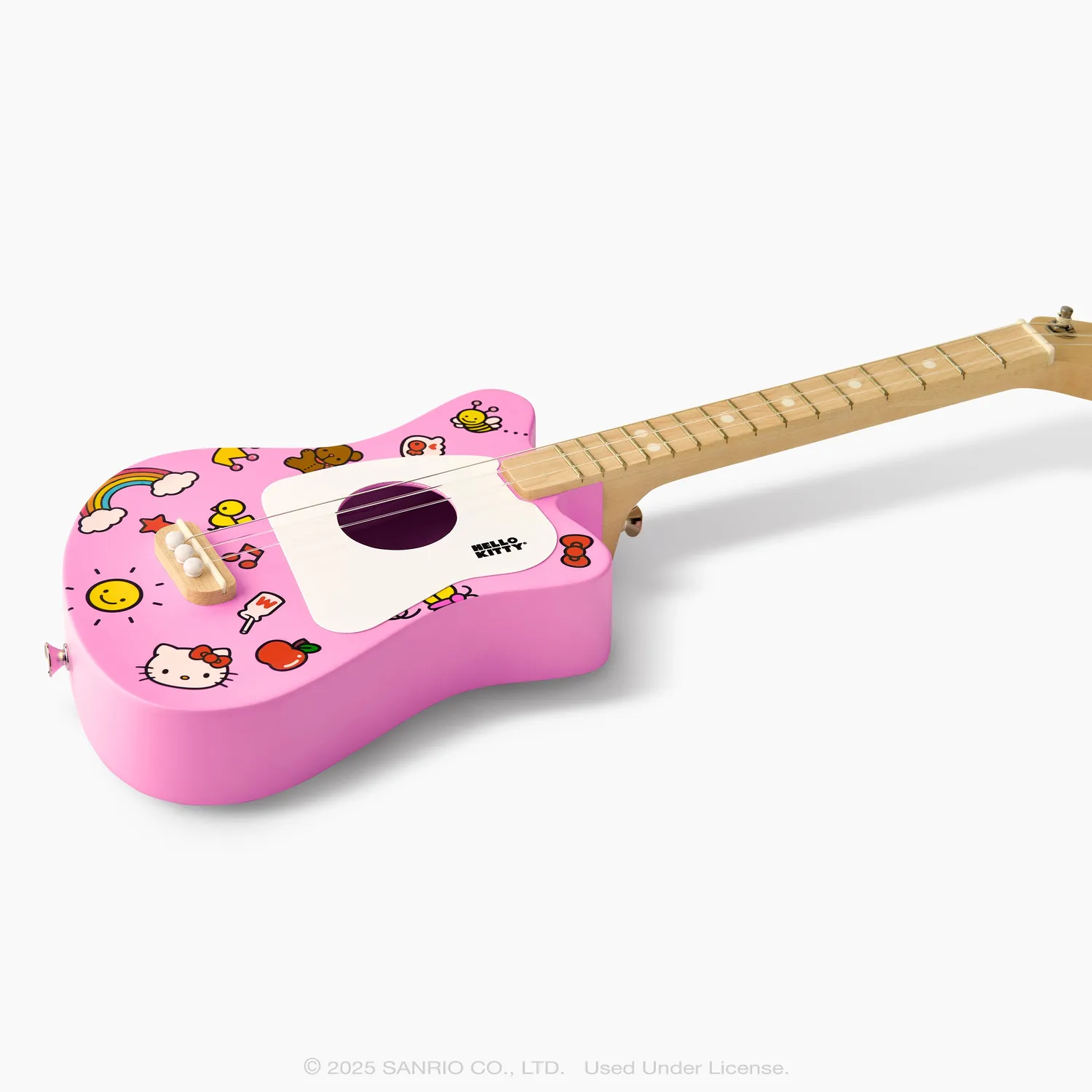 Hello Kitty x Loog Kids Mini akustisk gitar rosa 3-strengers