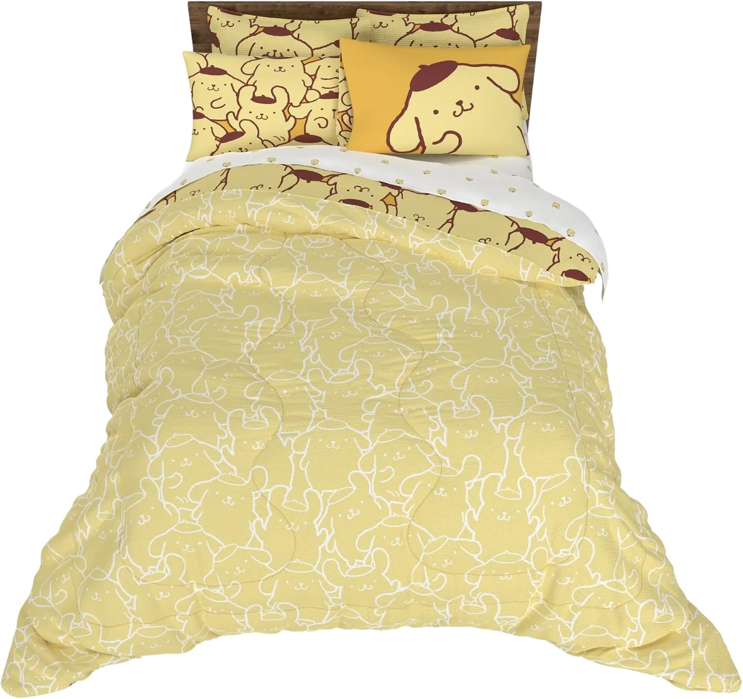 Pompompurin Happy Pudding Bedding Set sengetøy Twin 5 deler