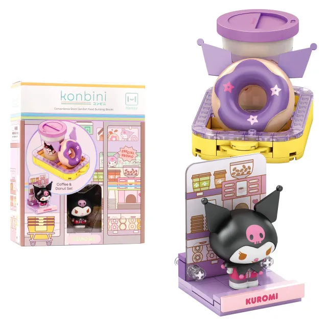 Sanrio Kuromi Konbini byggeklosser Coffee & Donut Set