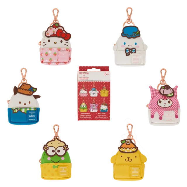Hello Kitty and Friends x Loungefly Strawberry Shortcake mini-ryggsekk nøkkelring blind box