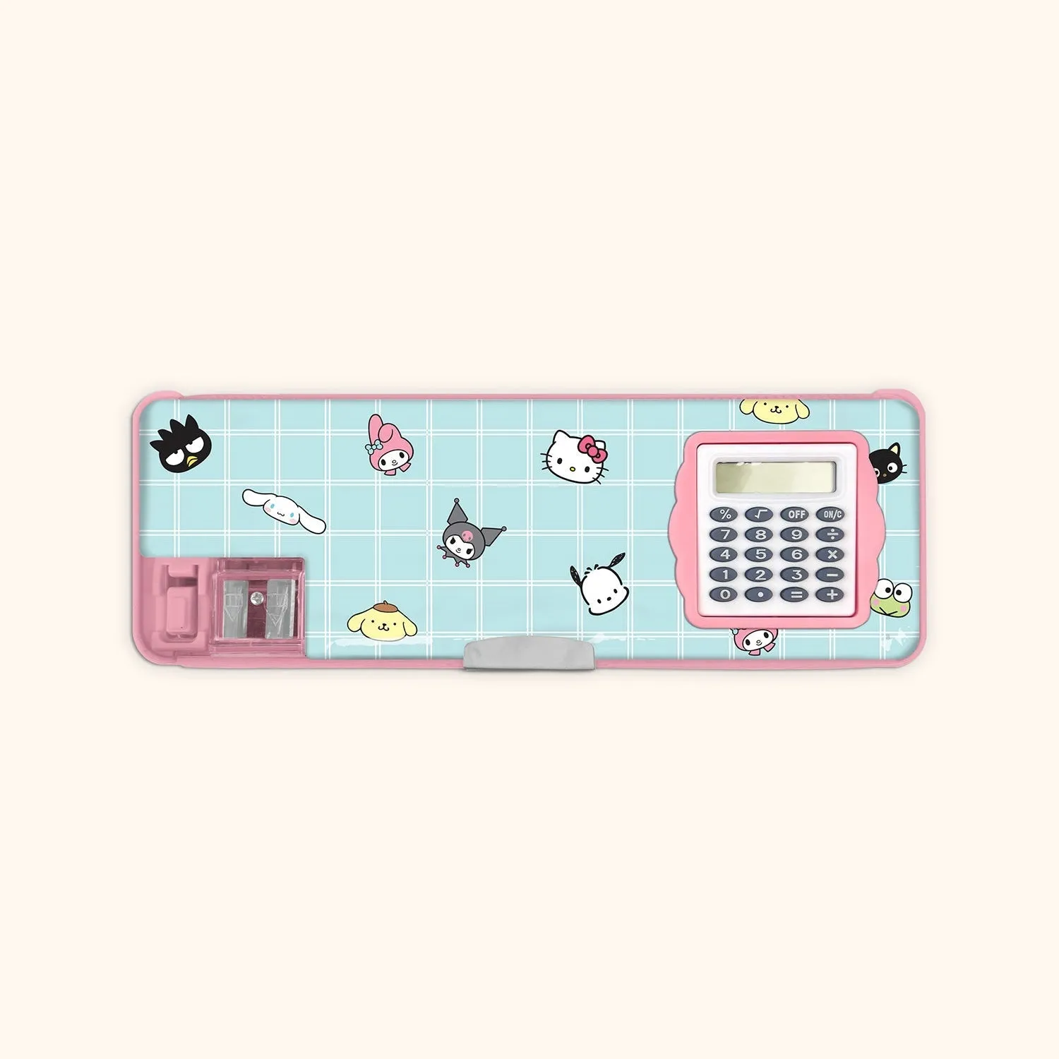 Hello Kitty and Friends x Studio Oh! Blue Grid pennal med kalkulator