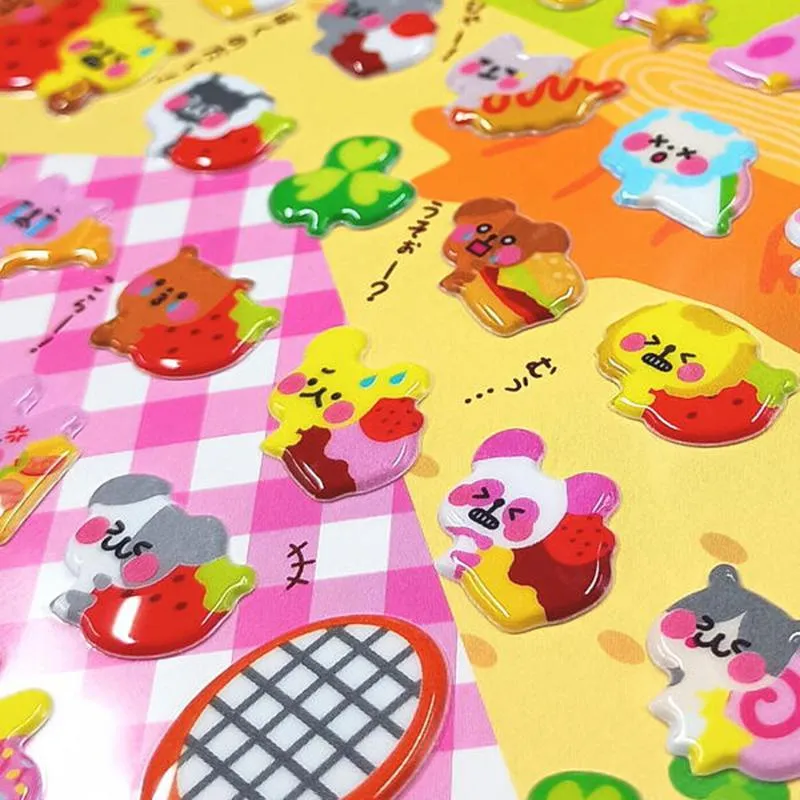 Neo Tokyo Kawaii Small 3D Sticker Sheet klistremerker tilfeldig ark