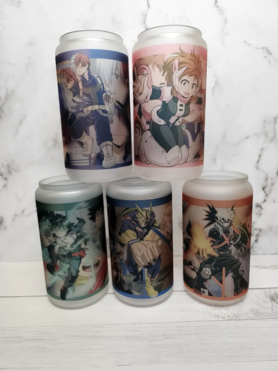 Anitaku Anime Hero Glass Can Tumbler – 473 ml med bambuslokk