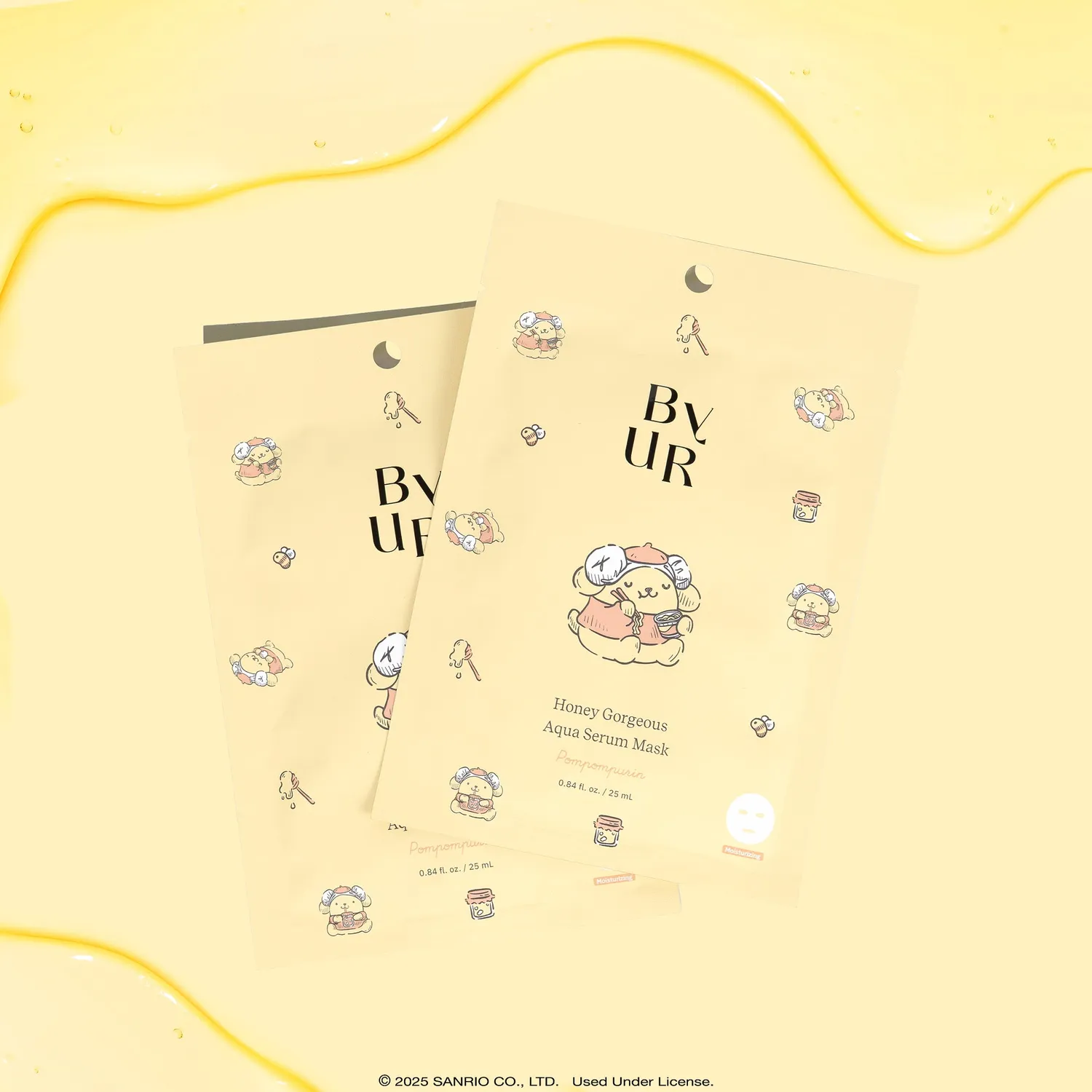 ByUR Sanrio K-Spa Pompompurin Aqua Serum Mask ansiktsmaske 1 stk med honning