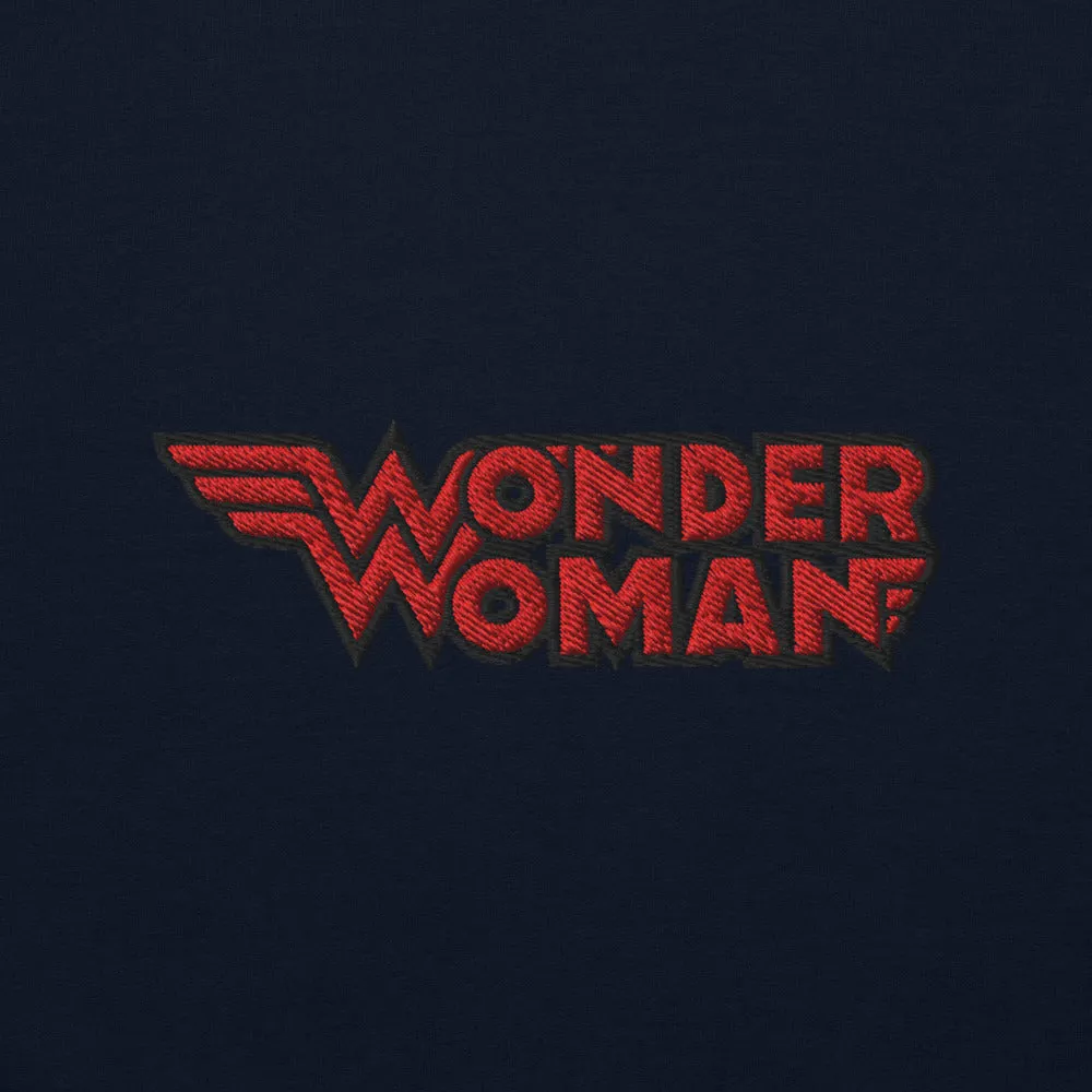 Batman Wonder Woman She's Back collegegenser svart brodert