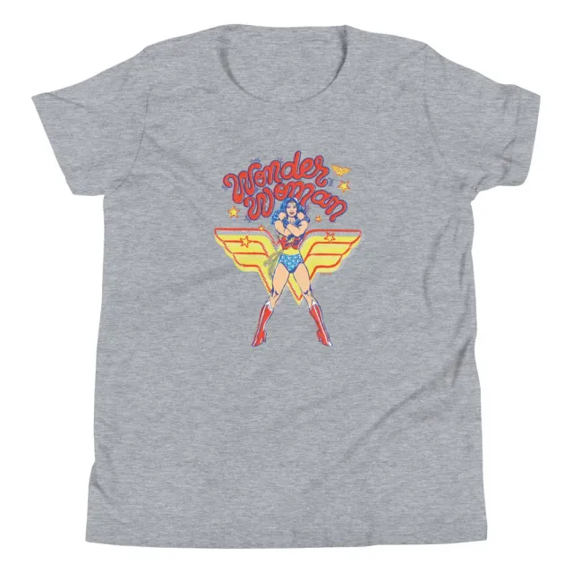 Batman WONDER WOMAN Amazing Amazon Youth T-Shirt barne-t-skjorte Athletic Heather