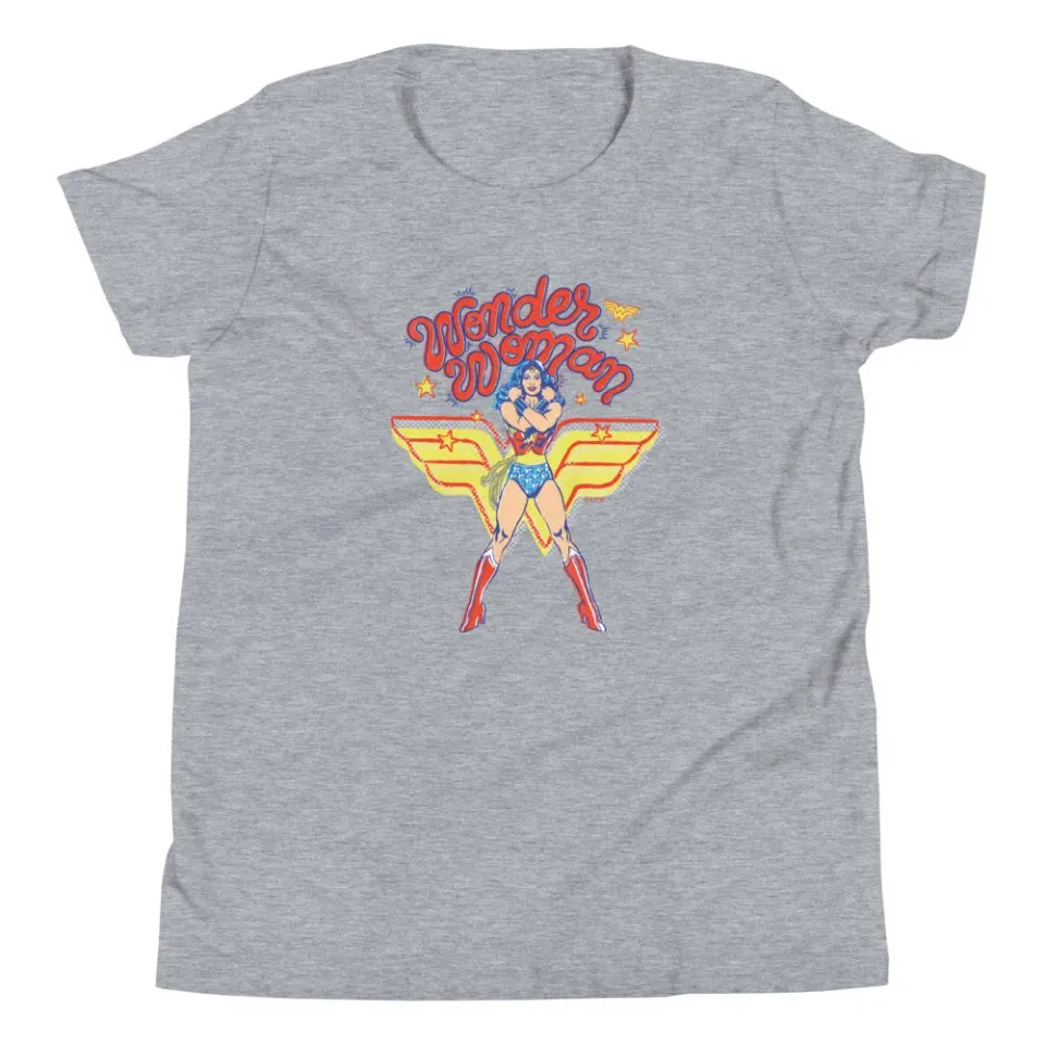 Batman WONDER WOMAN Amazing Amazon Youth T-Shirt barne-t-skjorte Athletic Heather