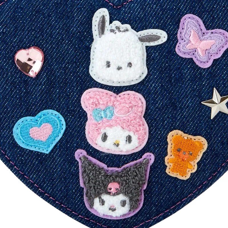 Hello Kitty Sanrio Characters Mini Zipper Pouch Denim Patch Series pung
