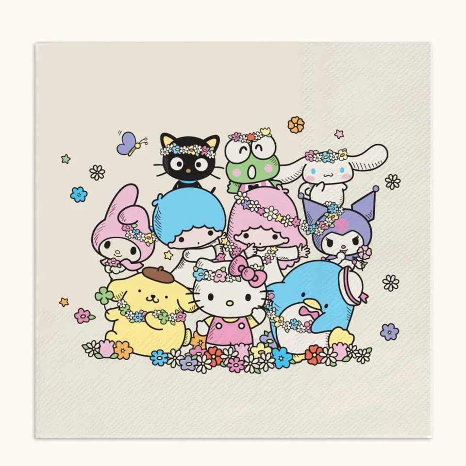 Hello Kitty and Friends x Studio Oh! Flower Crowns Luncheon Napkins servietter