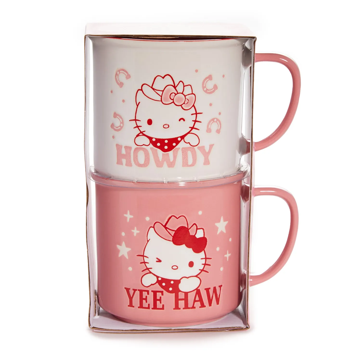 Hello Kitty Lone Star Ceramic Mug Set med 2 keramikkrus western