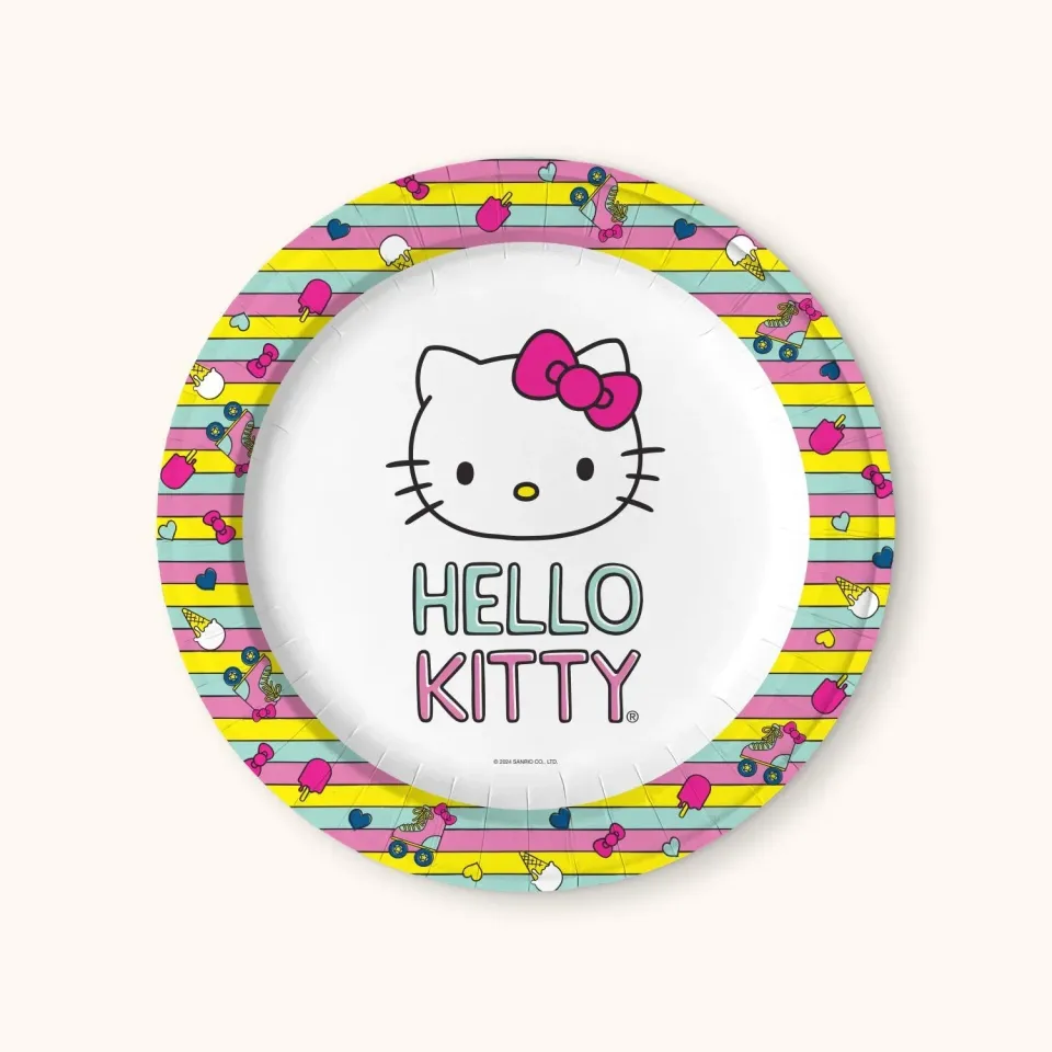 Hello Kitty x Studio Oh! Retro Rainbow desserttallerkener 16-pakning